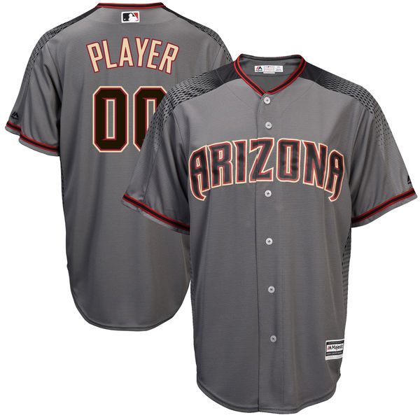 Men Arizona Diamondbacks Majestic Gray 2017 Cool Base Custom Baseball MLB Jersey